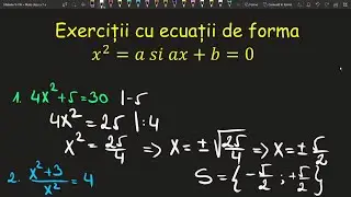 Ecuatii de forma x^2=a si ax+b=0 clasa a 7 a Exercitii  (Invata Matematica Usor - Meditatii Online)