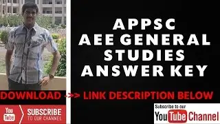 APPSC AEE GENERAL STUDIES(GS) 2016 QUESTIONS AND ANSWER KEY