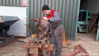Rusty Metal Ring Garden Sculpture, Hand rolled by Steve Raven