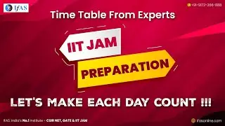 How To Make a Timetable For IIT JAM 2023 | IIT JAM Mathematics | IFAS