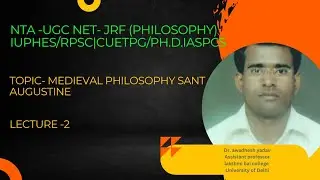medieval philosophy's Sant Augustine part -1|NTA UGC NET JRF |UPHES/RPSC |Dr.Awadhesh Sir