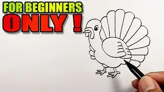 How to draw a turkey step by step | Simple Drawings