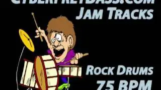 Rock Drums Jam Track - 75 BPM - CyberfretBass.com