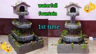 How to make amazing beautiful very nice cemented waterfall fountain water fountain