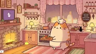 Cozy Kitchen Cooking with Mochi Cat 🧑‍🍳 Chill Lofi for Relaxation 🐱 Calm Lofi for Study & Relax