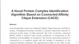 A Novel Protein Complex Identification Algorithm Based on Connected Affinity Clique Extension CACE