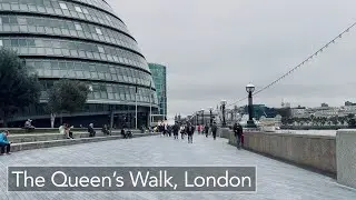 The Queen's Walk and Thames Path during the day [LONDON 2021 4K 60FPS]