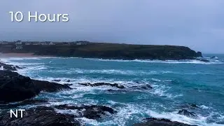 Stormy Ocean Waves Crashing on Rocks off Atlantic Coast | Winter Sea Sounds for Sleep & Relaxation