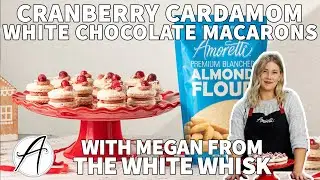 Cranberry Cardamom White Chocolate Macarons with Megan from The White Whisk