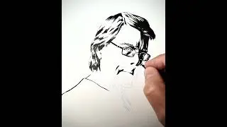Pentel Pocket Brush Pen & Lamy Safari Stephen King drawing