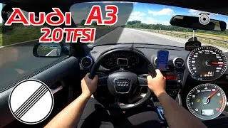 AUDI A3 (8P) 2.0 TFSI TOP SPEED ON GERMAN NO LIMIT AUTOBAHN 🚗 | 100-200 km/h