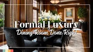 Traditional Dining Room with Genteel Ambiance | Drapes, molding, and timeless richness unite