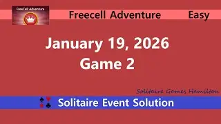 FreeCell Adventure Game #2 | January 19, 2026 Event | FreeCell Easy