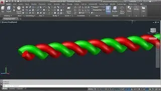 AutoCAD 3D Twisted Pair Wire | AutoCAD 3D Cable | AutoCAD Rope | Sweep Twist