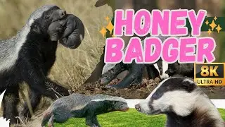 Fearless Honey Badger vs Lion King 🦁 | Bee Attack, Snake Snack & Wild Survival in 4K Video