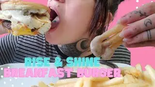 ASMR. Bob Evans. Rise & Shine Breakfast Burger. French Fries (Eating sounds//no talking) Mukbang