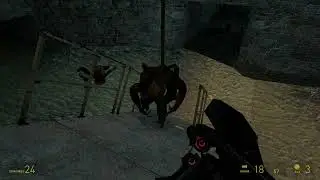 Poison zombie gets eaten by a barnacle and crashes Half-Life 2