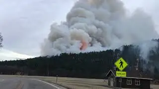 Driving through the Legion Lake Fire