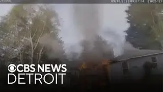 Man rescued from house fire in Macomb County, Michigan.