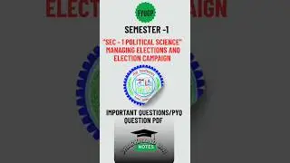 #ranchiuniversity SEC 1 political science important question #fyugp2025 #semester1