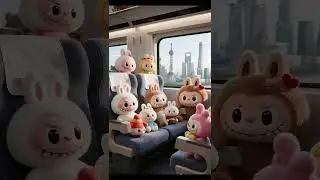 Labubu Traveling with Friends & Family 🧸 #labubu #kidsshorts #cuteshorts#heykutties #youtubeshorts