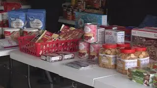 Neighbors put together at home food pantry