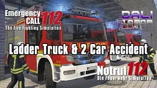 Emergency Call 112 - Notruf 112 'Ladder Truck & 2 Car Accident' PC Gameplay