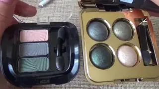 Сравнение двух зеленых палет теней Фаберлик