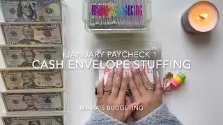 January 2022 Budget | Cash Envelope and Sinking Funds Stuffing | Paycheck 1 | 22 Year Old Budget |