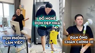 Bố trí lại phòng làm việc, dọn dẹp nhà và các món đồ dọn nhà mình dùng