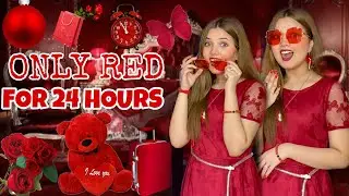 Using Only &ldquo; RED &rdquo; Things for 24 hours Challenge | *Magic world* | By Rabeeca khan |&hearts;️
