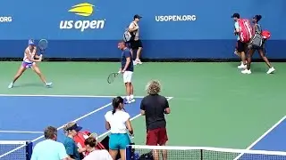 Emma Raducanu watching Queen Vee making an entrance in style 🎾 Court practice 🗽