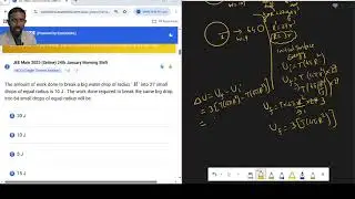 JEE MAIN PYQ: 9 work done to split bubbles