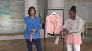 H by Halston French Terry Motorcycle Jacket with Rib Detail on QVC