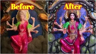 durga idol making 2018 | Durga Mata Idol Eye Painting | Durga murti painting