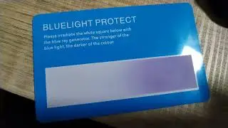 Teste de luz azul Lentes Crizal EasyPro Blue UV da marca Essilor