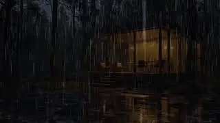 Relaxing Rain Ambience in a Warm Wooden Cabin | Sleep, Study, Focus