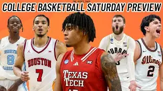 College Basketball Saturday Preview - UNC @ UVA, Houston @ Texas Tech AND Illinois @ Purdue.