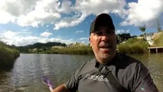 Yaking the lagoon at Whiritoa