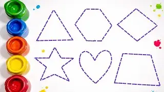 Dot to Dot Shapes Drawing 🎨 | Shapes Tracing for Kids | Learn Shapes with Colors