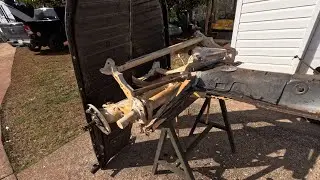 Vw beetle restoration, pan installation part one.