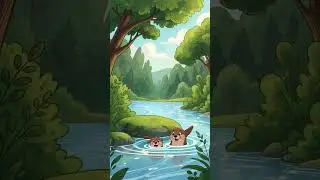 Cute Otters Playing! 🦦💦 | Funny Cartoon Short #cartoonadventure #disney #cartoon  #youtubeshorts