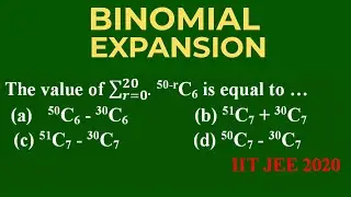 IIT JEE 2020 PYQ | Solve &sum;₍r=0₎&sup2;⁰ 50-r C6 | Step by Step Binomial Theorem Solution | G3 Sir