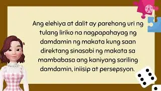 Pagbibigay puna sa pagbigkas ng Elehiya o Dalit