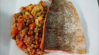Salmon with Mixed Grains and Vegetables