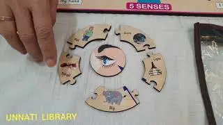 5 senses lerning by wooden puzzle from Unnati Library