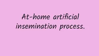 Step by step how to: at-home artificial insemination