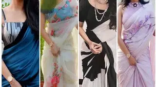 latest stunning saree designs//Beautiful & gorgeous light weight sarees with stylish blouse..