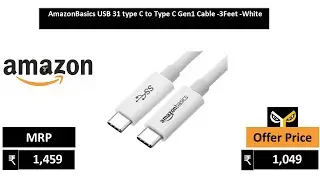 AmazonBasics USB 31 type C to Type C Gen1 Cable  3Feet  White