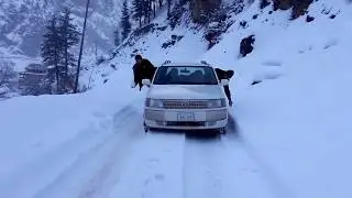 Road condition of KALAM SWAT Valley in winter 2018